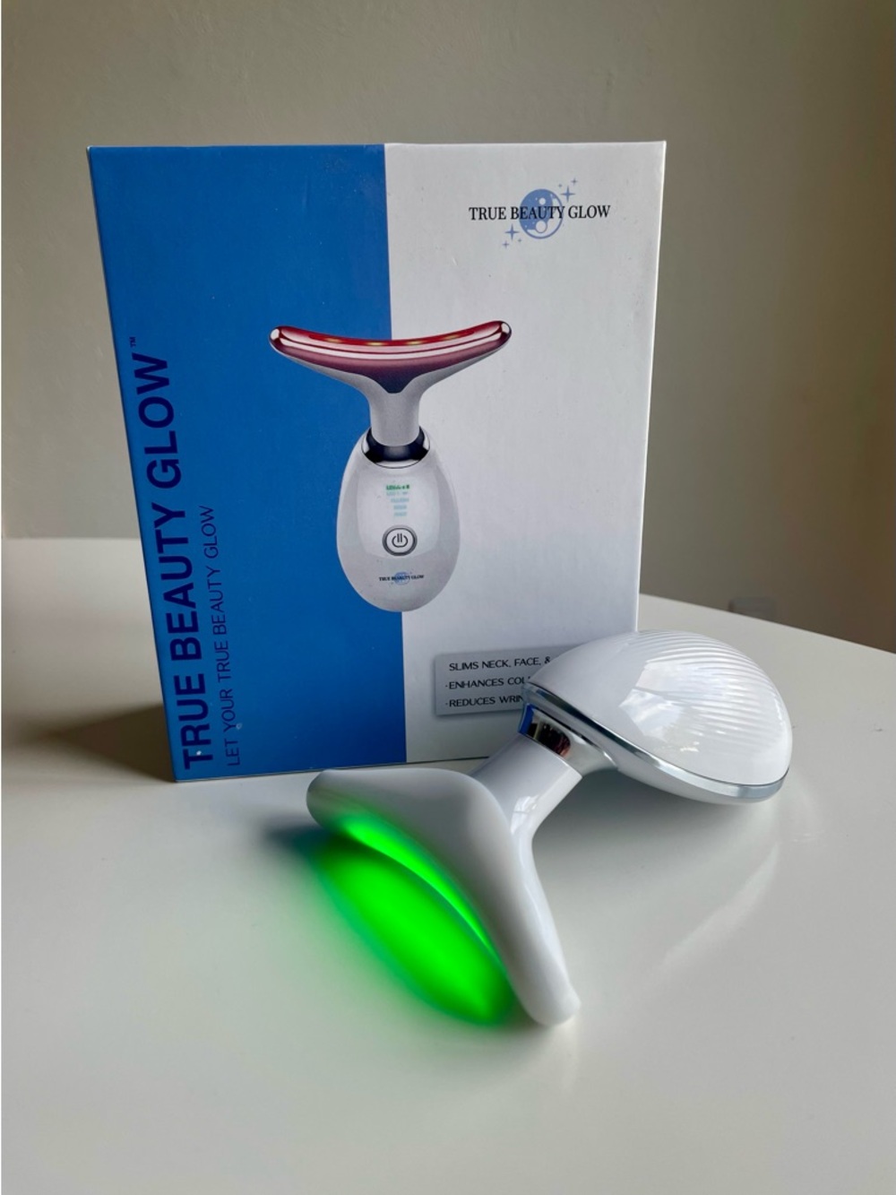 True Beauty Glow Facial Sculpting Device - White & Rose Gold